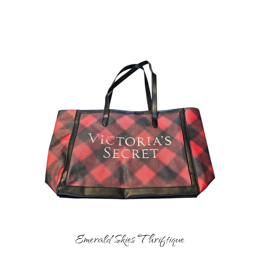 Victoria's secret buffalo plaid tote‎